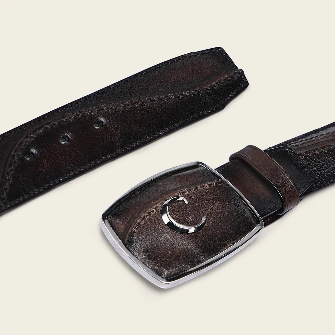 CV511RS - Cuadra chocolate casual fashion cowhide leather belt for men