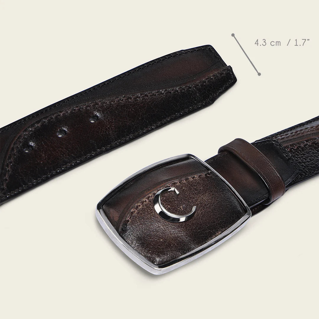 CV511RS - Cuadra chocolate casual fashion cowhide leather belt for men