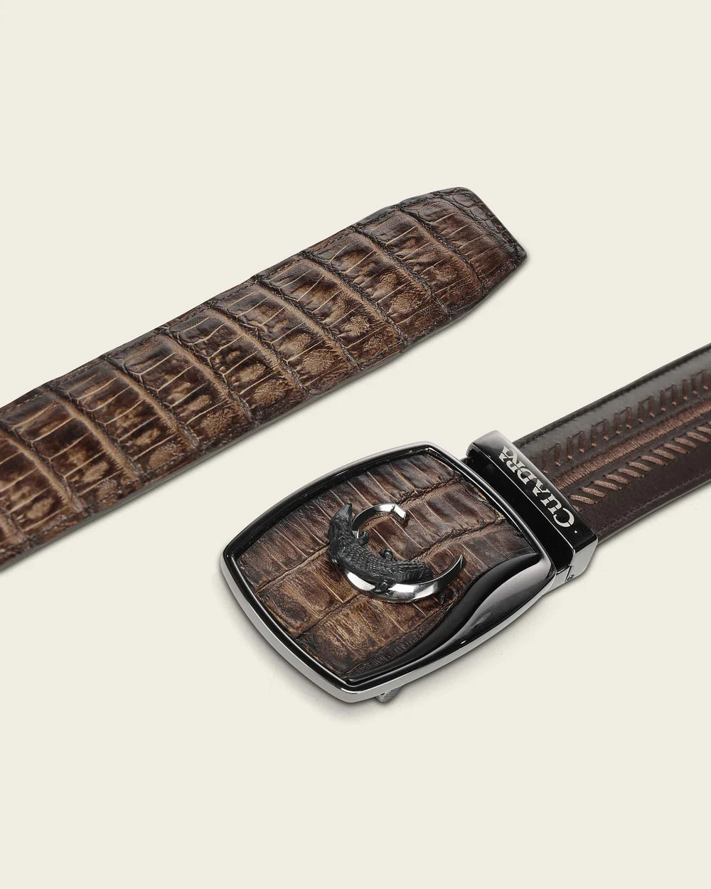CV516FY - Cuadra Chocolate Western Fashion Caiman Belt for Men