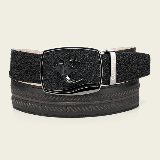 CV516MA - Cuadra Black Western Fashion Stingray Belt for Men