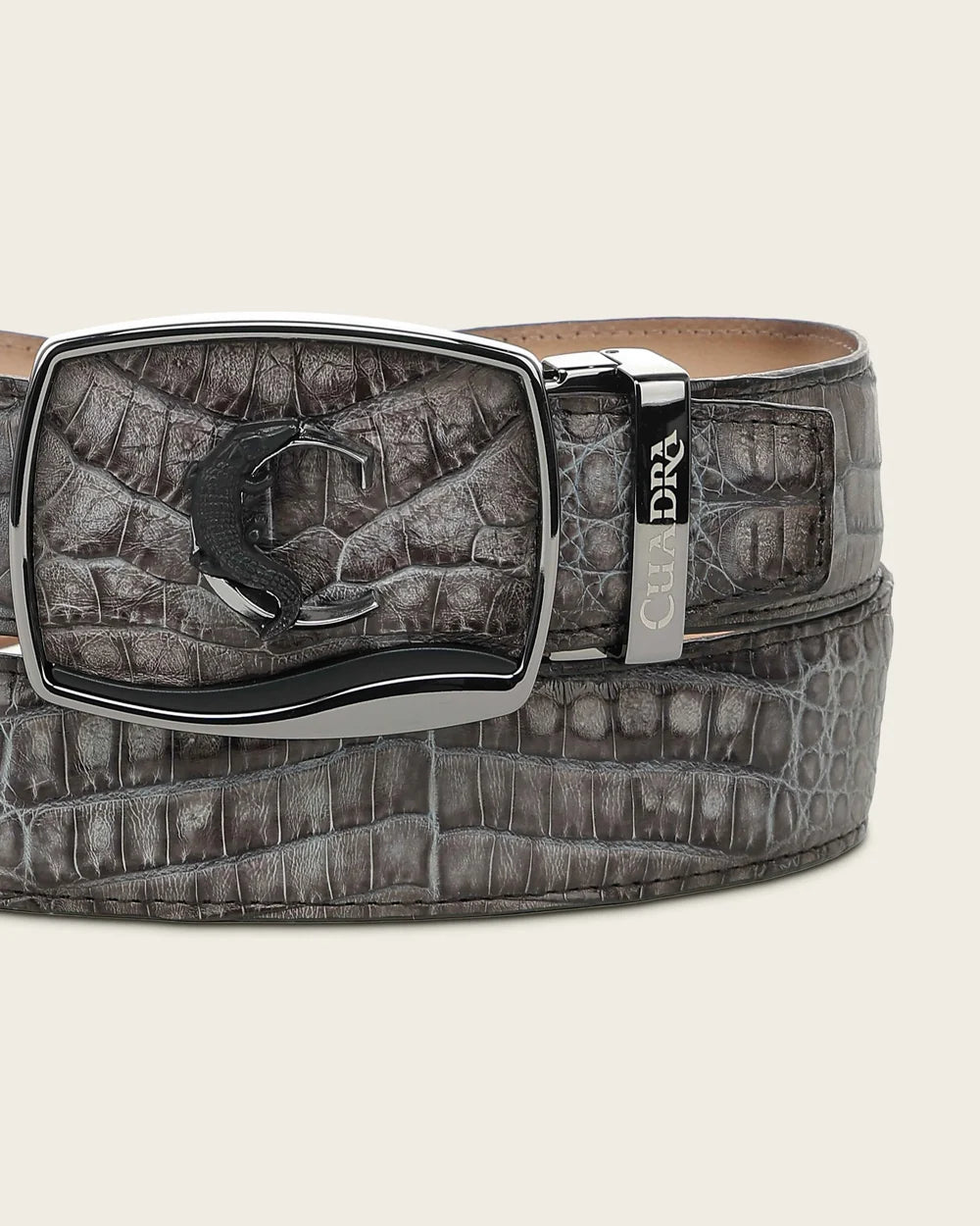 CV519FY - Cuadra gray western fashion caiman belt for men