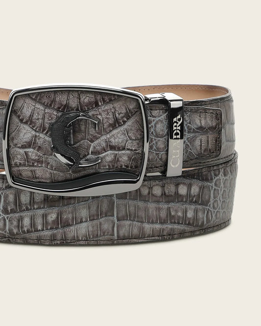 CV519FY - Cuadra gray western fashion caiman belt for men