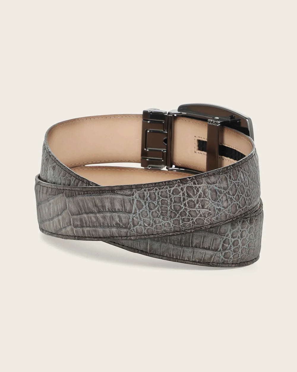 CV519FY - Cuadra gray western fashion caiman belt for men