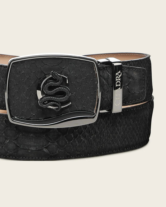 CV519PH - Cuadra Black Casual Fashion Genuine Python Leather Belt for Men