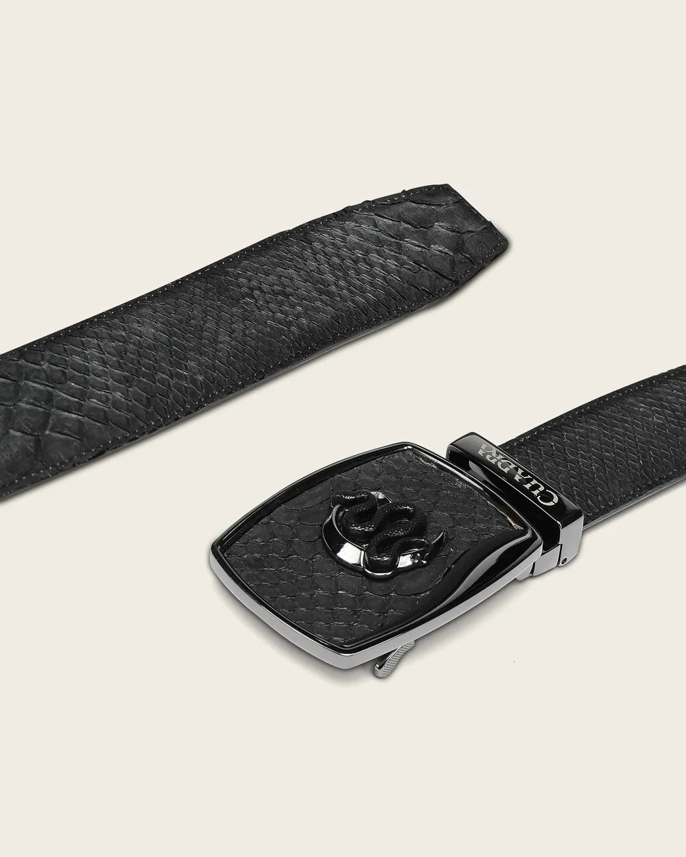 CV519PH - Cuadra Black Casual Fashion Genuine Python Leather Belt for Men