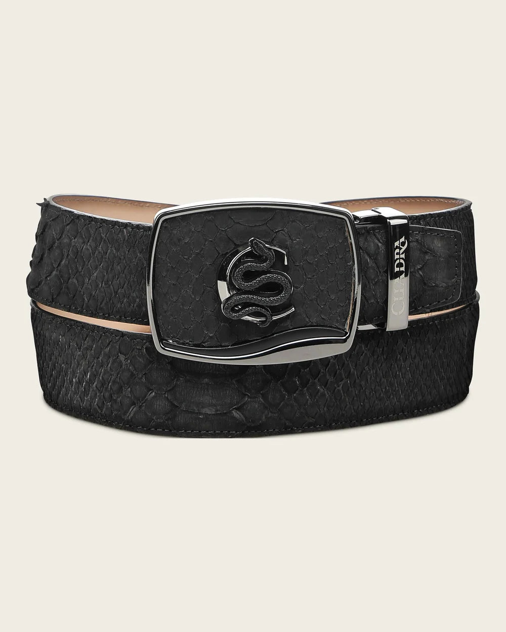 CV519PH - Cuadra Black Casual Fashion Genuine Python Leather Belt for Men