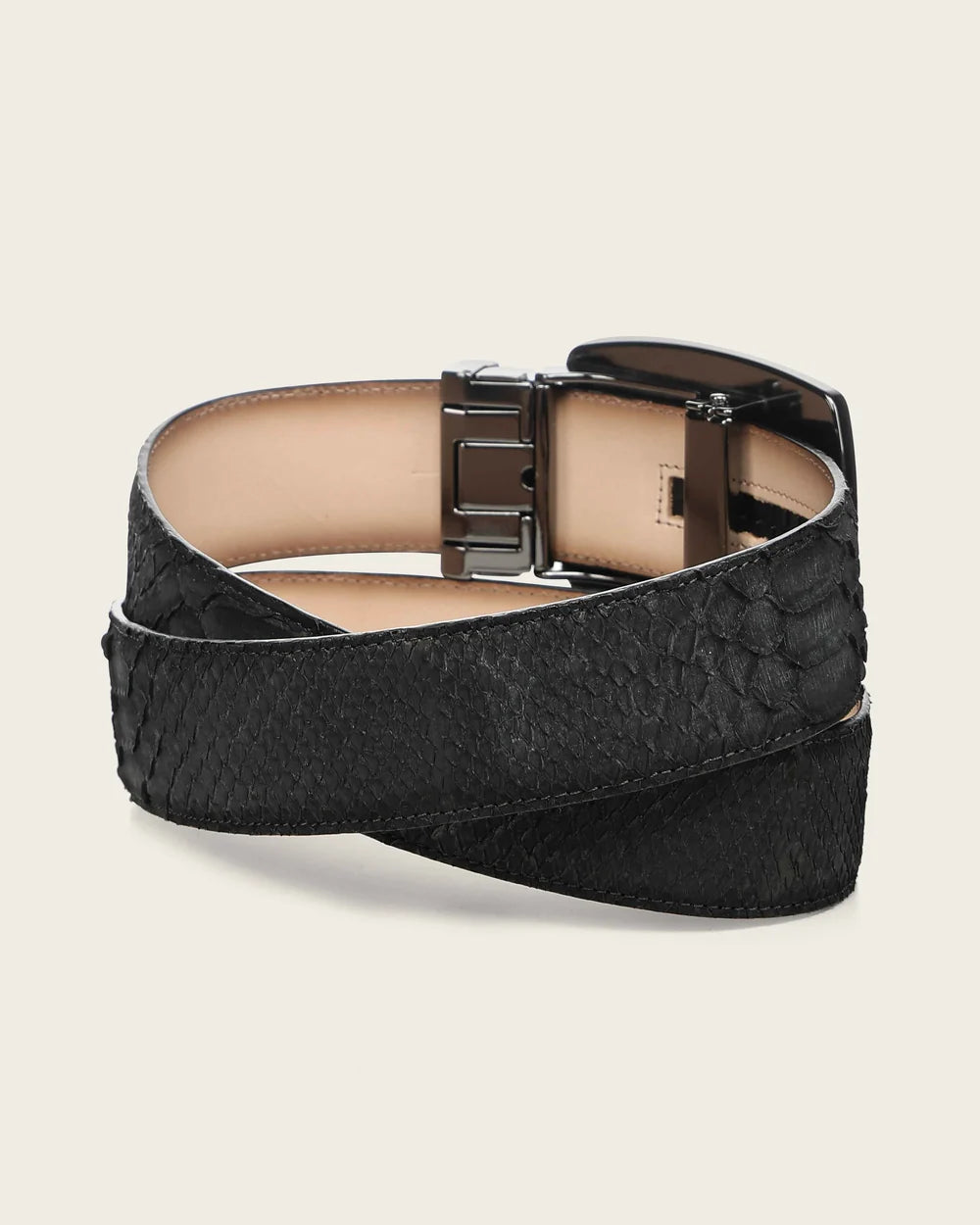 CV519PH - Cuadra Black Casual Fashion Genuine Python Leather Belt for Men