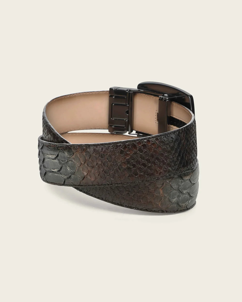 CV519PH - Cuadra Brown Casual Fashion Genuine Python Leather Belt for Men