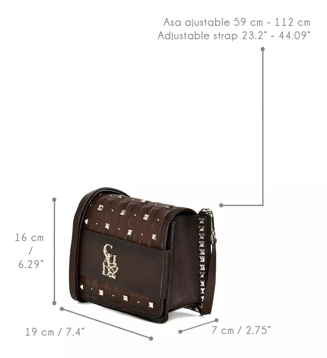 BOD57RS - Cuadra brown casual fashion bag in cowhide leather for woman.