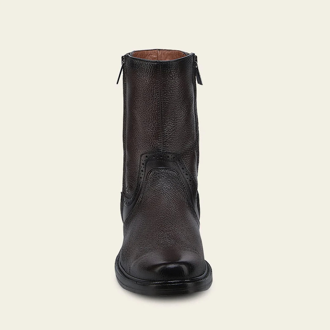G03VNTS - Franco Cuadra chocolate casual leather zip ankle boots for men