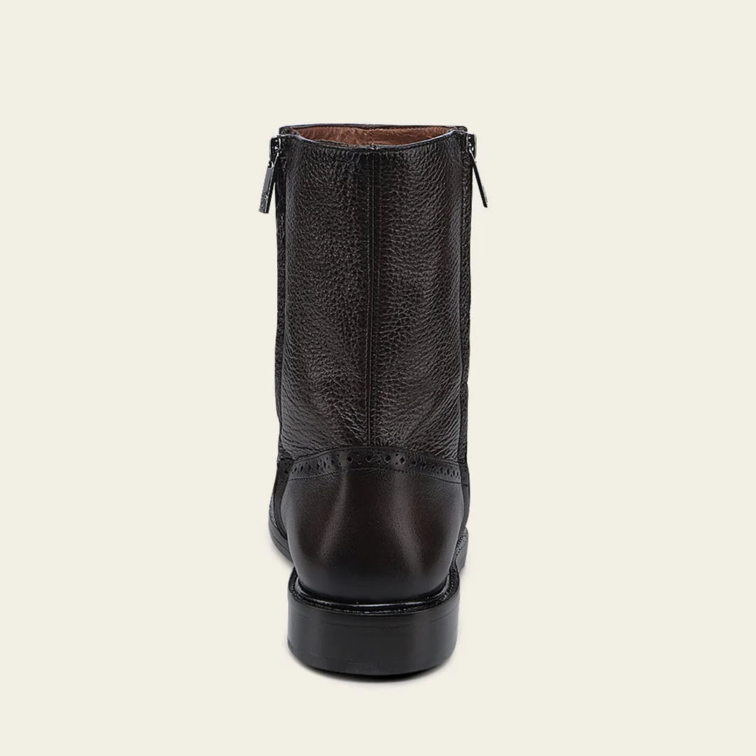 G03VNTS - Franco Cuadra chocolate casual leather zip ankle boots for men