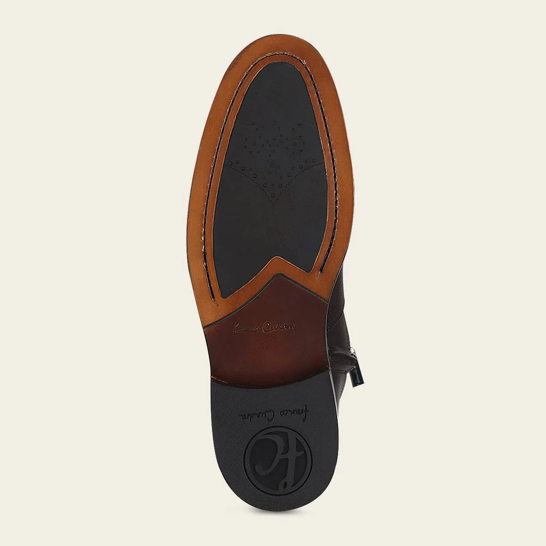 G03VNTS - Franco Cuadra chocolate casual leather zip ankle boots for men