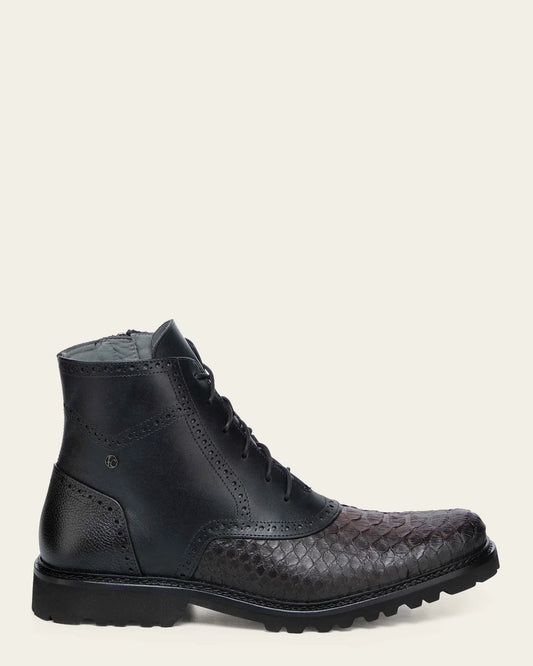 G12PBTS - Franco Cuadra black dress python boots for men