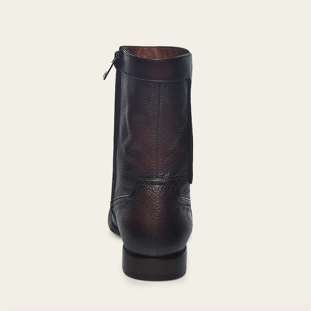 G45VNTS - Franco Cuadra Men's Brown Deer Leather Mid-Calf Zip Boots