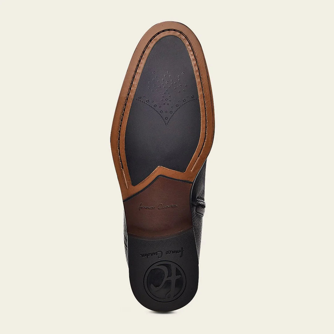 G45VNTS - Franco Cuadra Men's Brown Deer Leather Mid-Calf Zip Boots