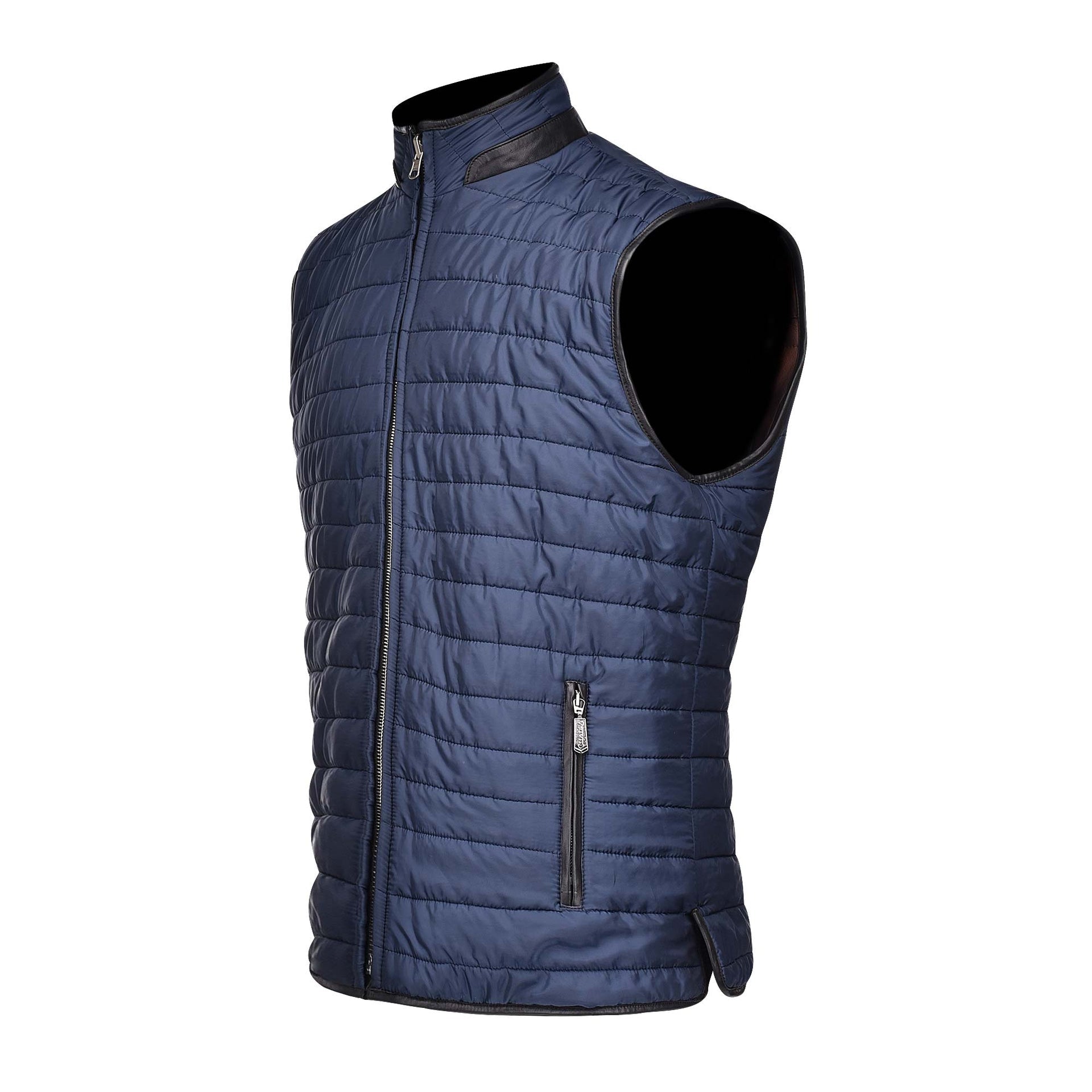 H256COB - Cuadra brown casual fashion lambskin leather reversible vest for men-Kuet.us