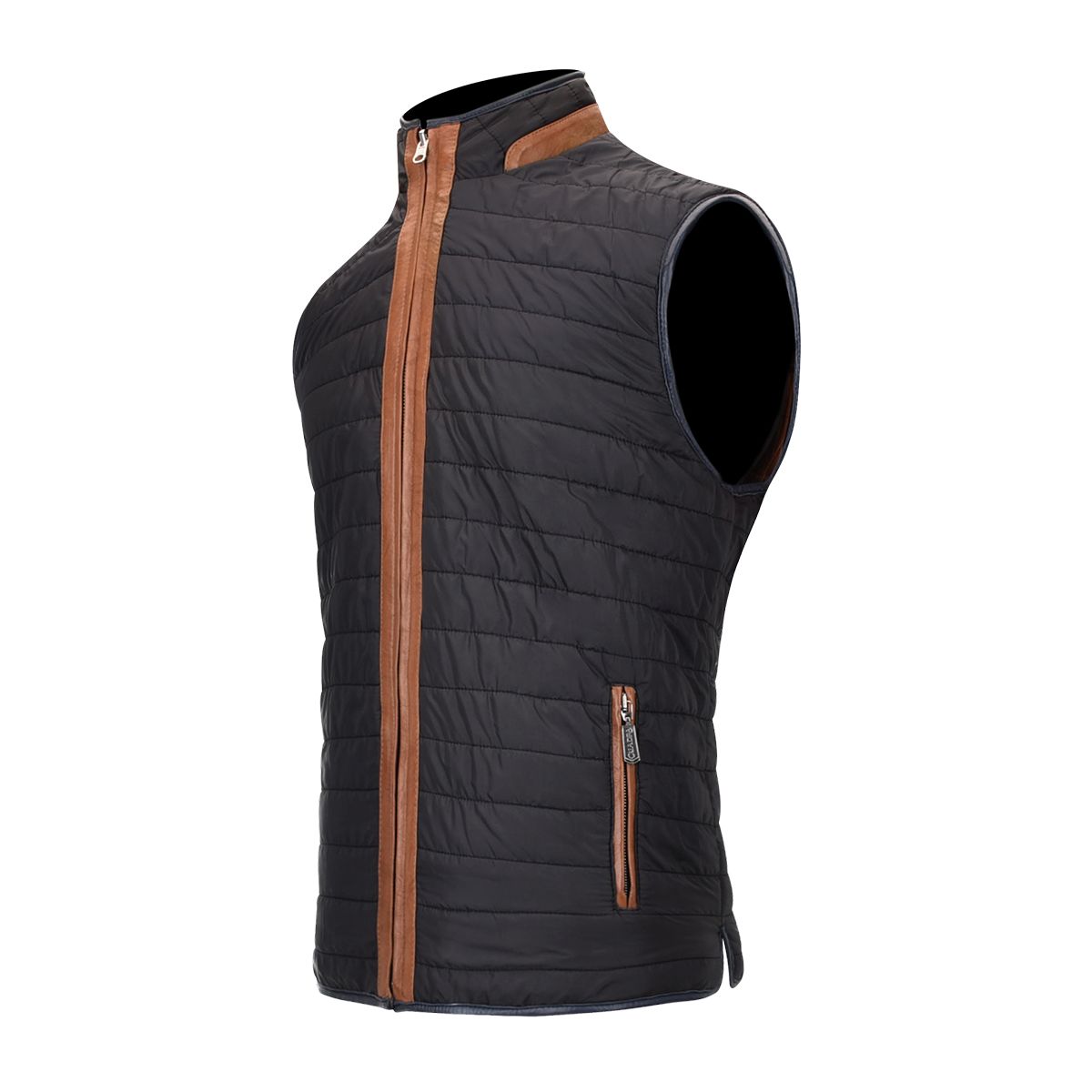 H278BOC - Cuadra brown casual fashion sheepskin leather reversible vest for men-Kuet.us