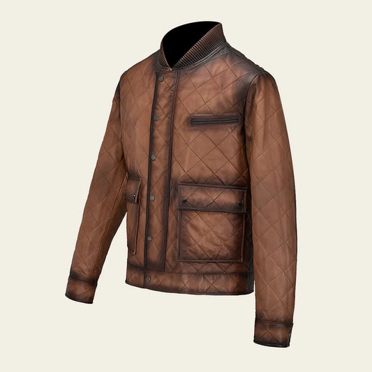H317COC - Cuadra Honey Dress Casual Fashion Leather Jacket for Men