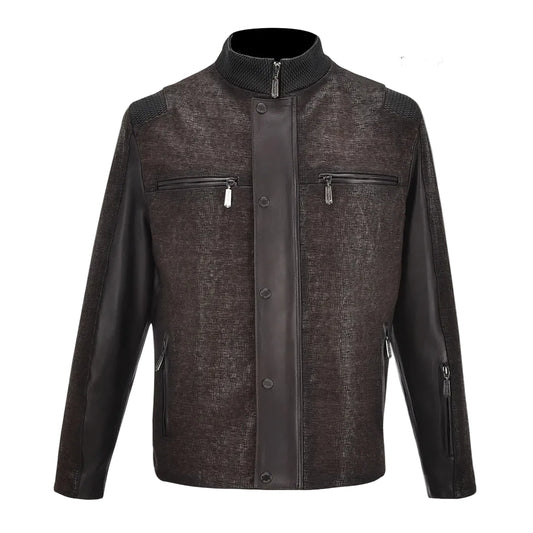 H349BOC - Cuadra moka casual fashion leather jacket for men
