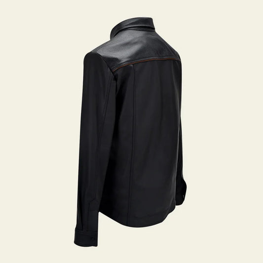 H352BOB - Cuadra black lambskin blouson shirt for men
