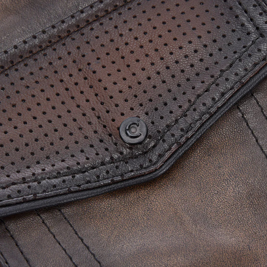 H352COC - Cuadra chocolate lambskin blouson shirt for men