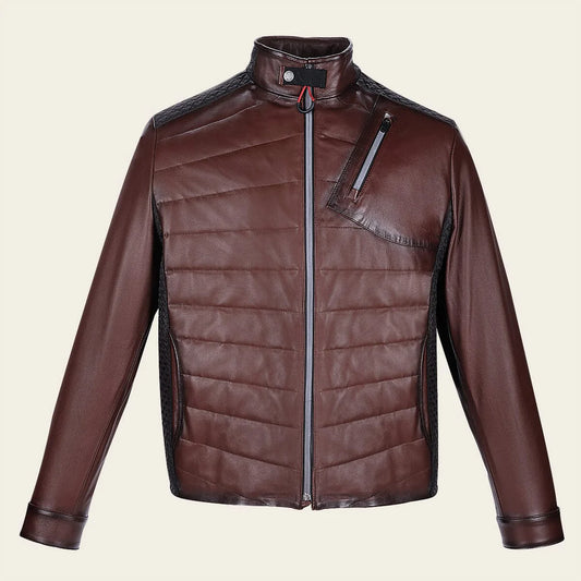H364COC - Cuadra brown dress casual fashion aviator leather jacket for men