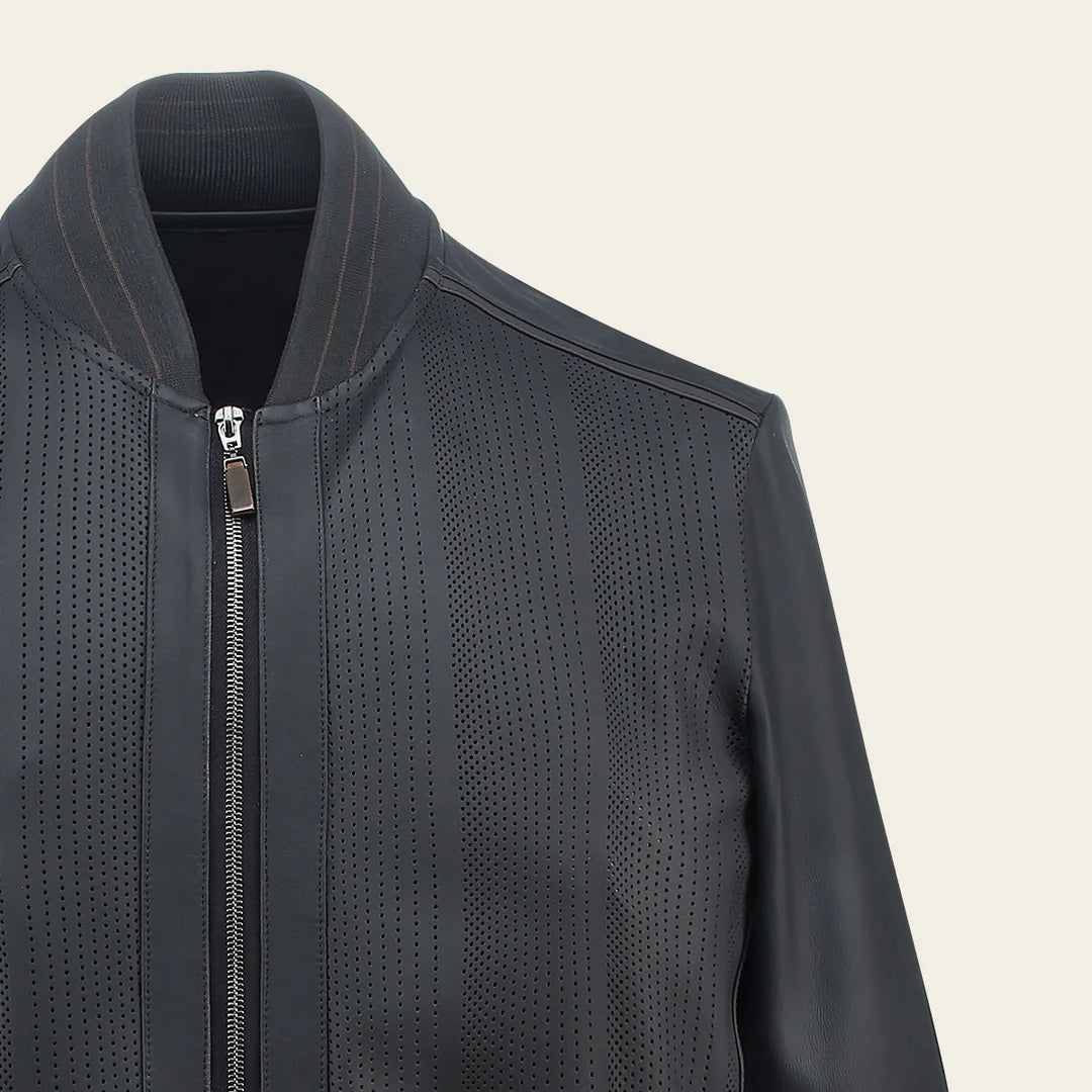 H372BOB - Cuadra black casual fashion lambskin jacket for men