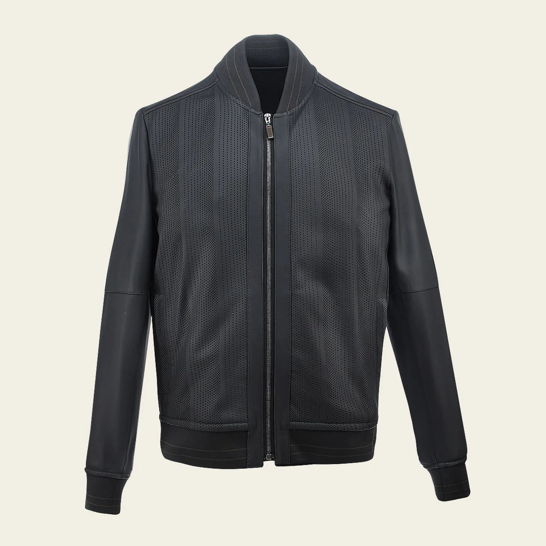 H372BOB - Cuadra black casual fashion lambskin jacket for men