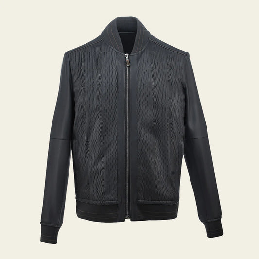 H372BOB - Cuadra black casual fashion lambskin jacket for men
