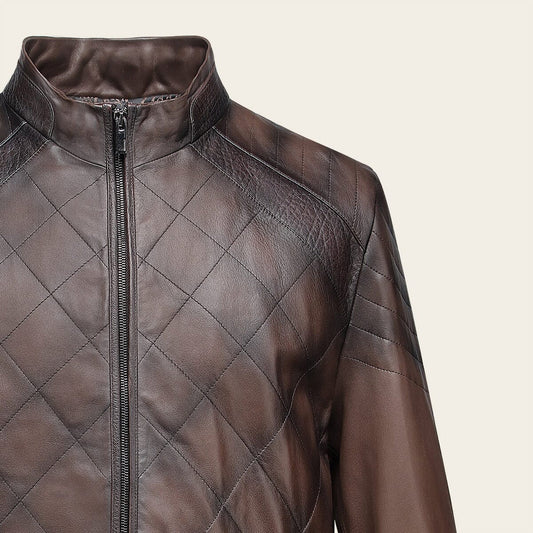 H386BOB - Cuadra Brown Casual Fashion Lambskin Jacket for Men