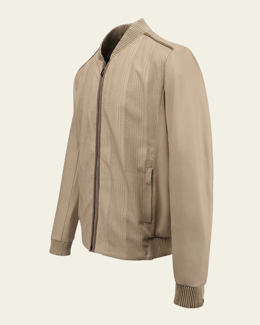 H406BOB - Cuadra Beige Casual Fashion Lambskin Jacket for Men