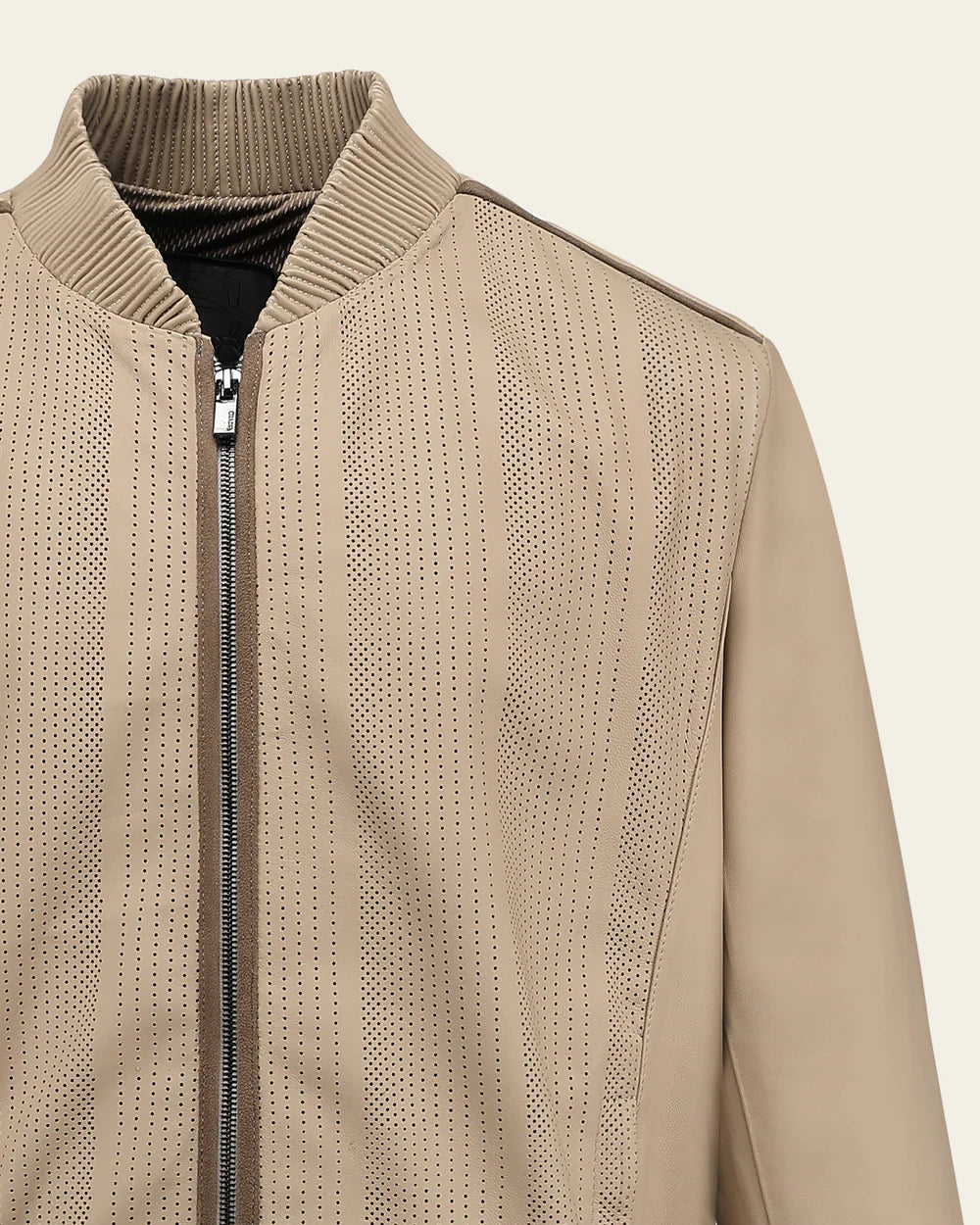 H406BOB - Cuadra beige casual fashion lambskin jacket for men