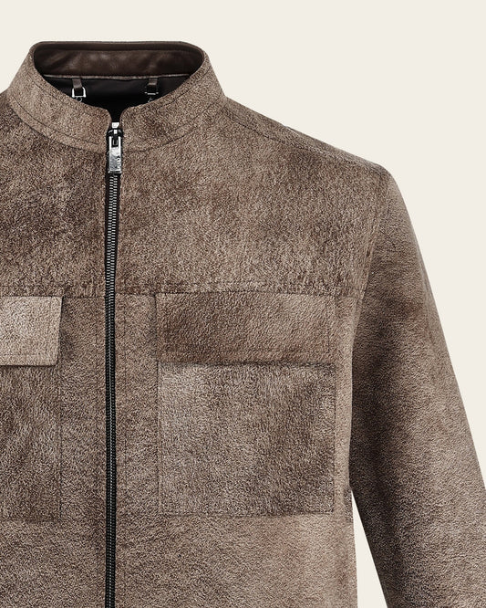H407BOB - Cuadra beige casual fashion ovine nobuk jacket for men