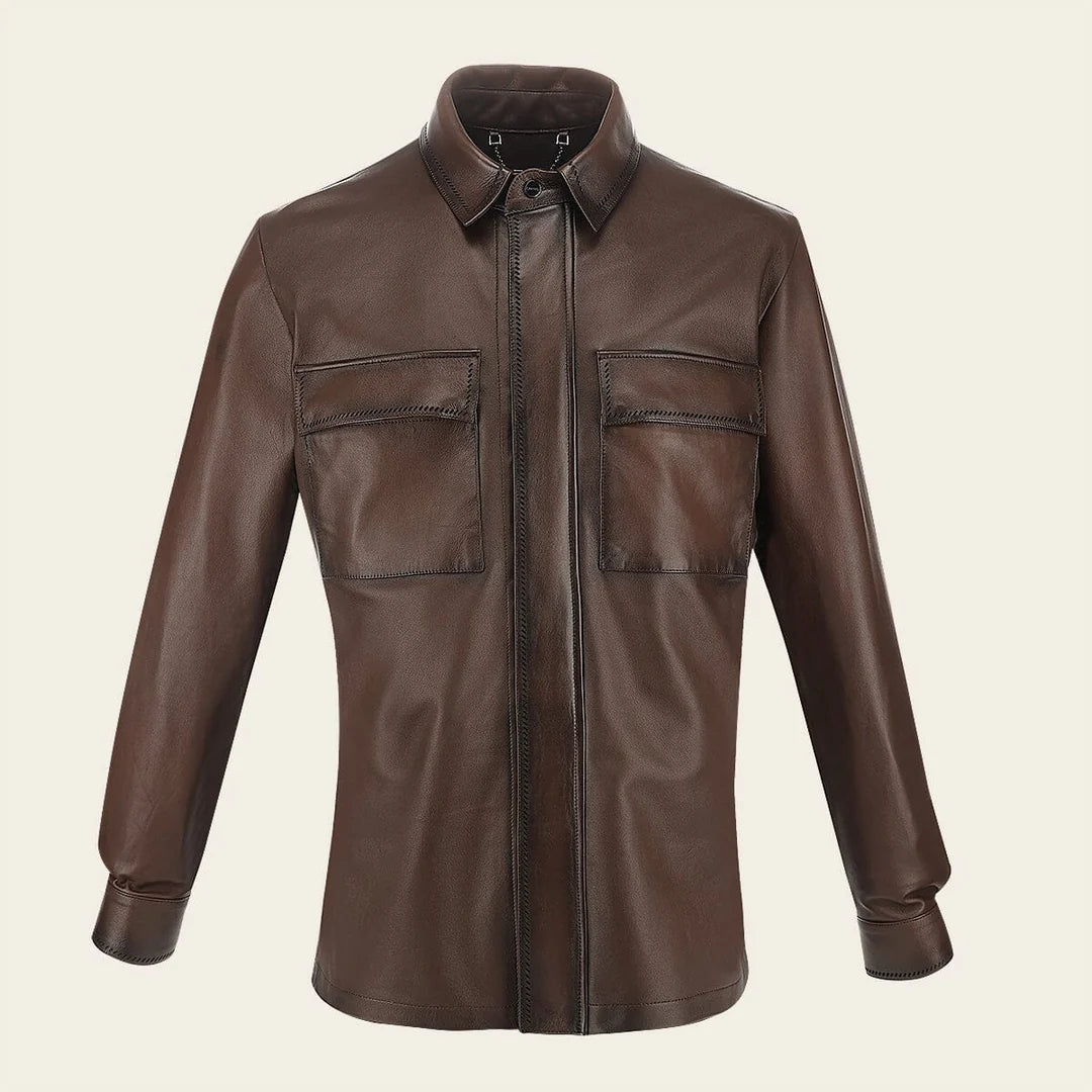 H408BOB - Cuadra brown casual fashion lambskin jacket for men