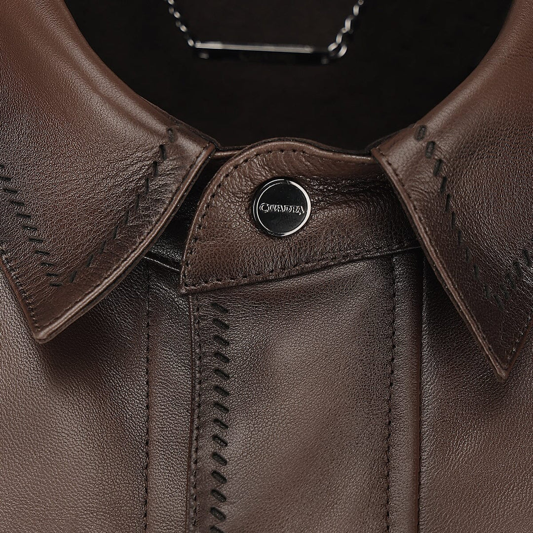 H408BOB - Cuadra brown casual fashion lambskin jacket for men