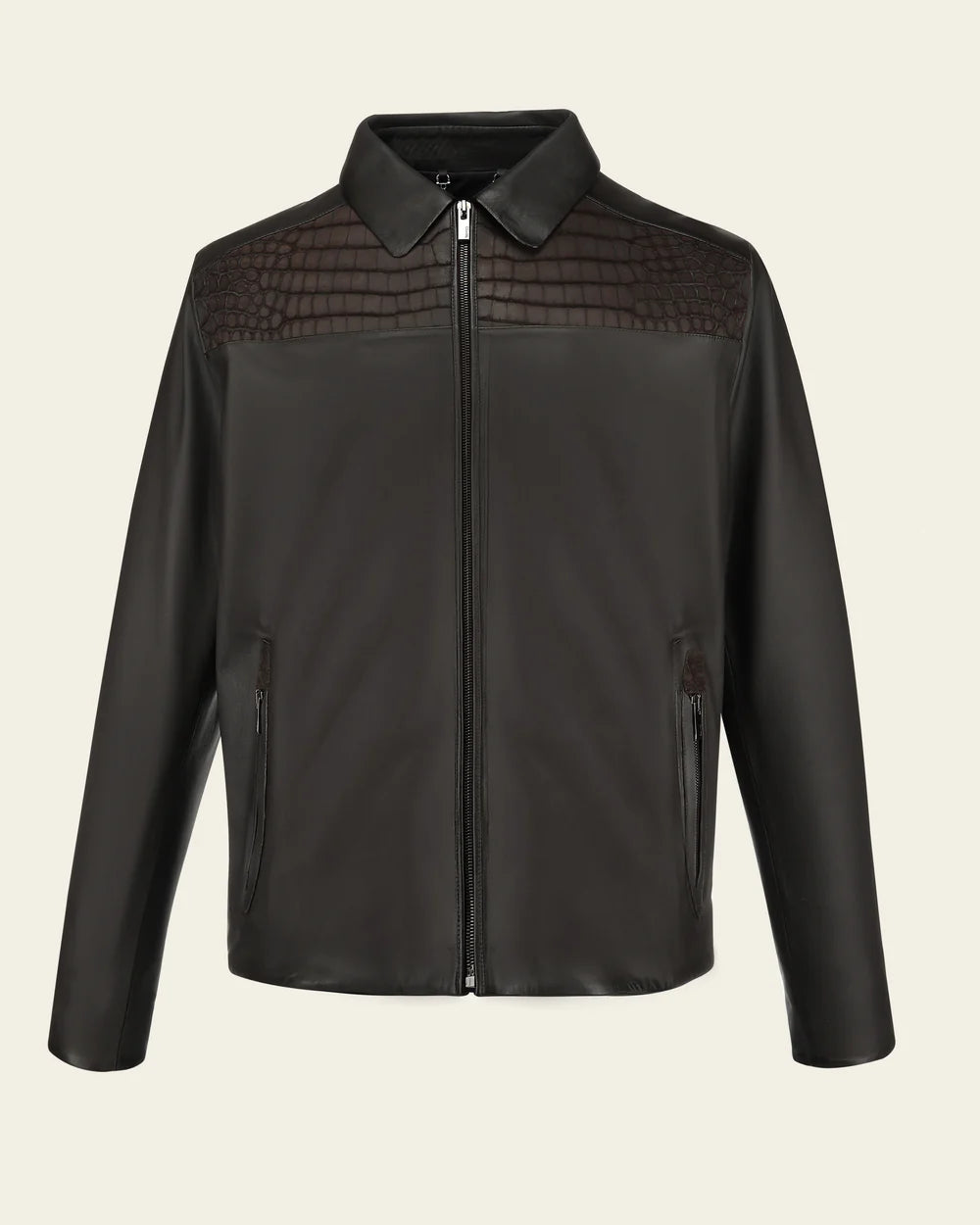 H409CPB - Cuadra brown casual fashion crocodile jacket for men