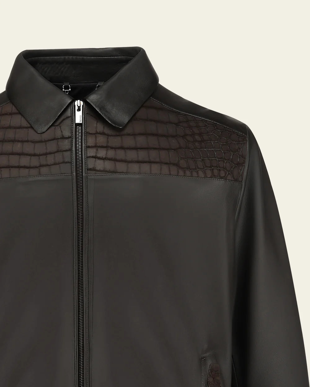 H409CPB - Cuadra brown casual fashion crocodile jacket for men