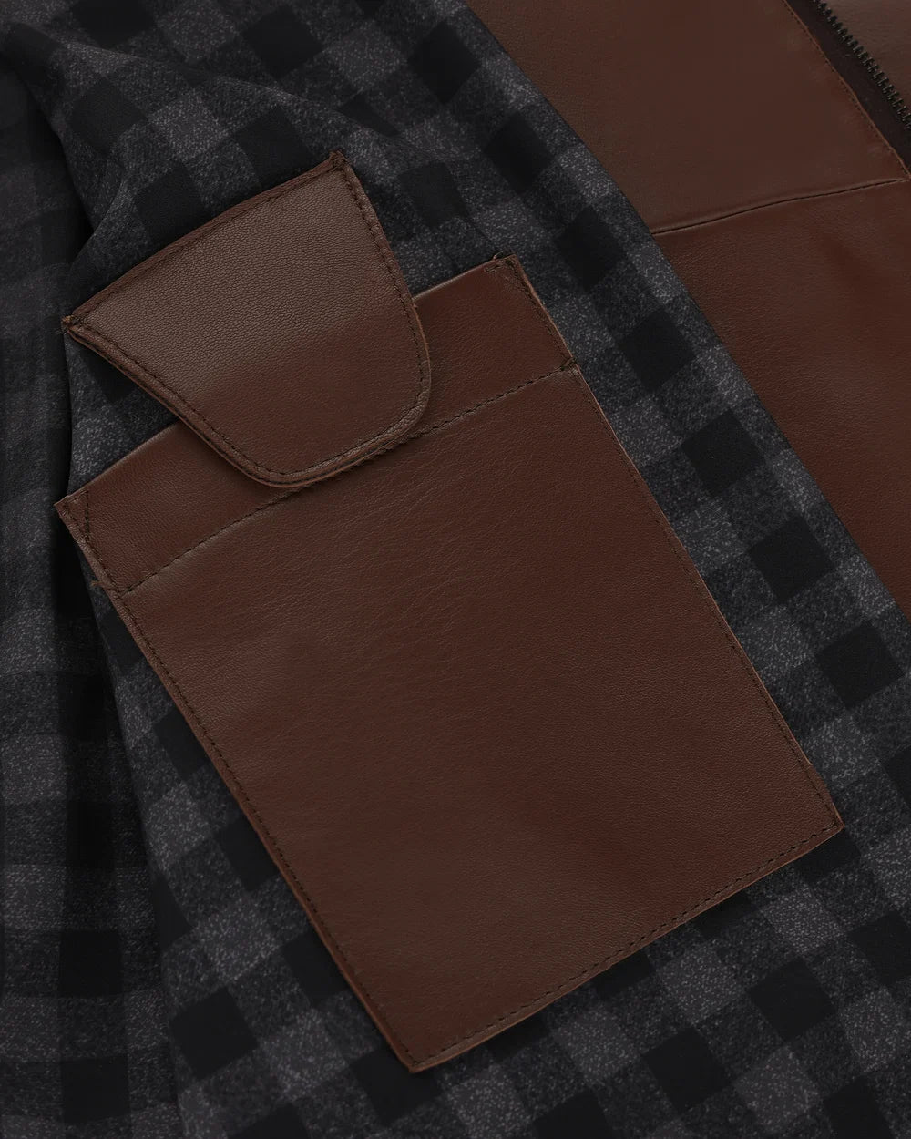 H427COC - Cuadra Brown Casual Fashion Quilted Ovine Leather Jacket for Men