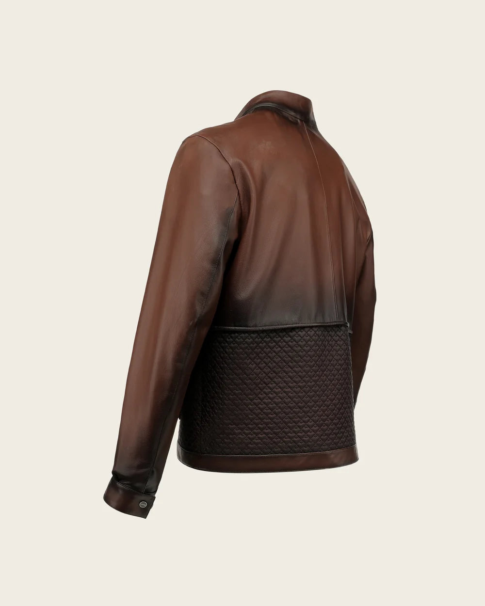 H429BOB - Cuadra honey quilted panel ovine leather jacket for men
