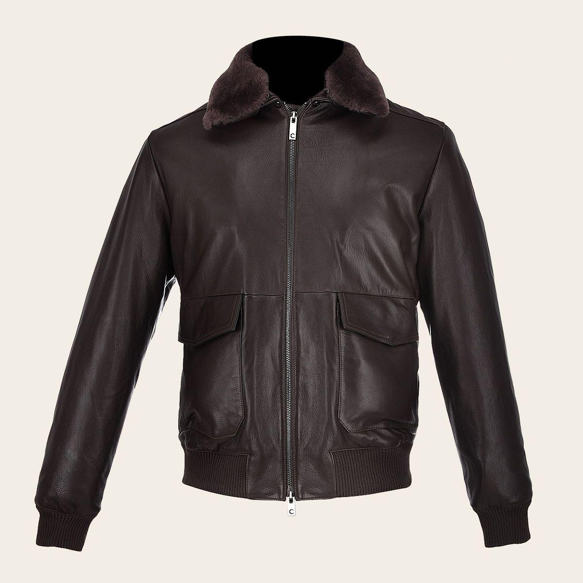 HCHI008 - Cuadra brown dress casual fashion aviator leather jacket for men-Kuet.us