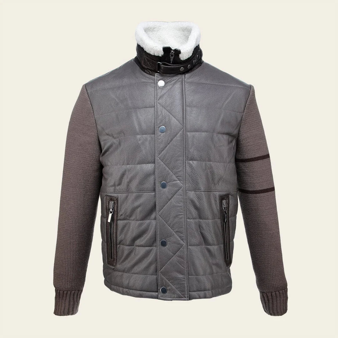 HT9694C - Cuadra brown dress casual fashion leather jacket for men