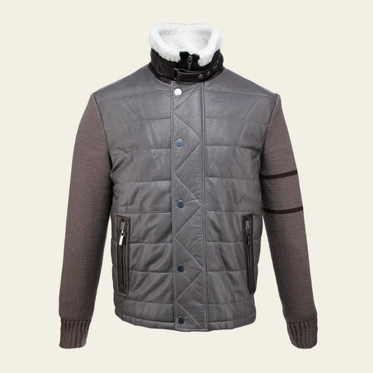 HT9694C - Cuadra brown dress casual fashion leather jacket for men