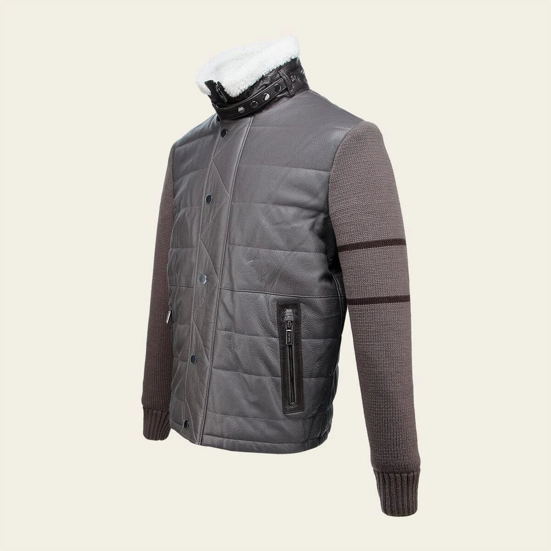 HT9694C - Cuadra brown dress casual fashion leather jacket for men