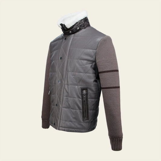 HT9694C - Cuadra brown dress casual fashion leather jacket for men