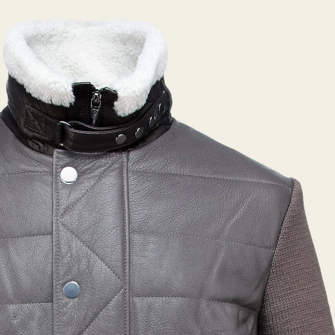 HT9694C - Cuadra brown dress casual fashion leather jacket for men