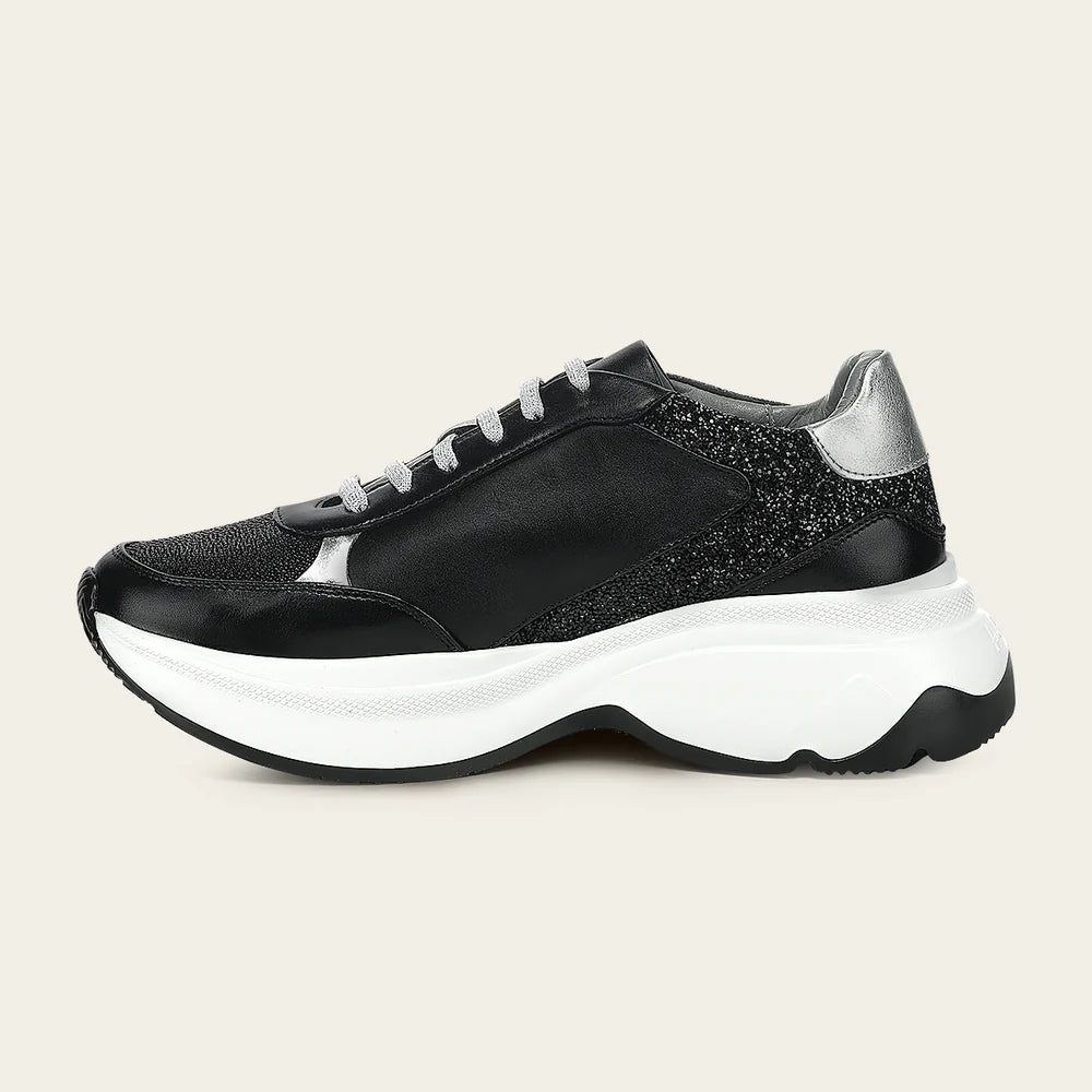 I13MTTM - Franco Cuadra black stingray leather chunky sneakers for women