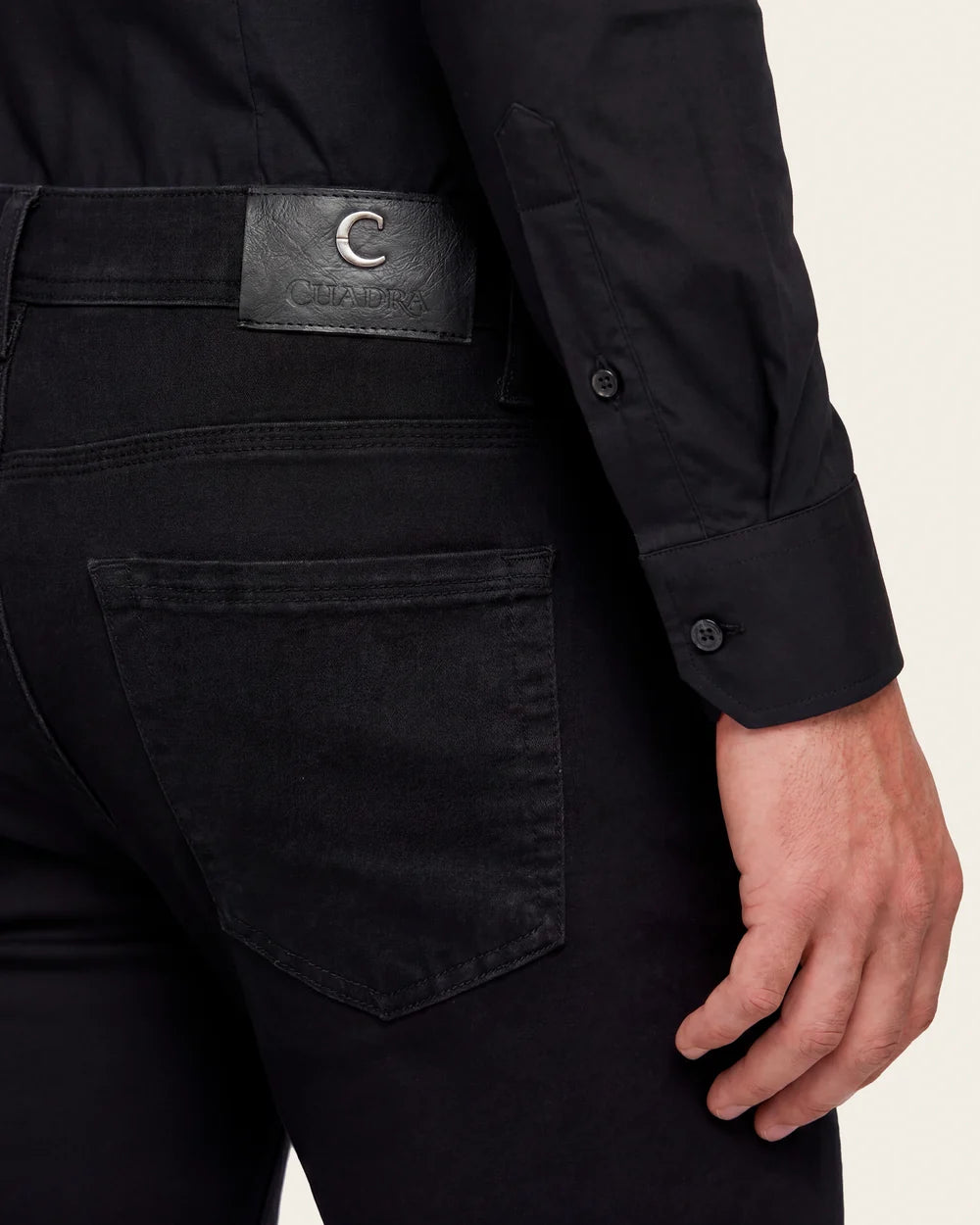 J00LP27 - Cuadra denim black ultimate comfort jeans for men