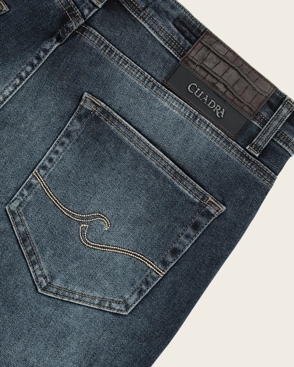 J230054 - Cuadra navy vintage indigo straight leg jeans for men