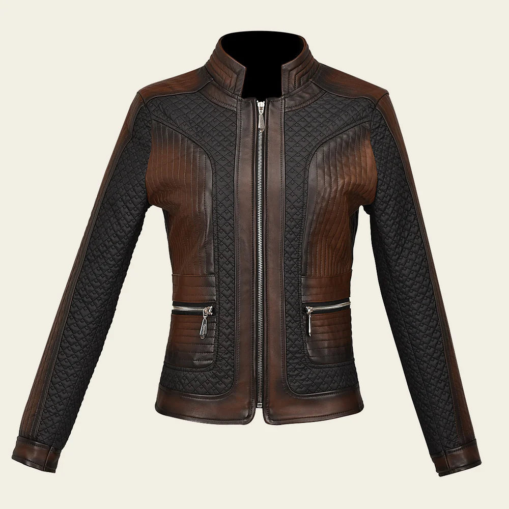 M329COC - Cuadra Chocolate Western Fashion Lambskin Leather Jacket