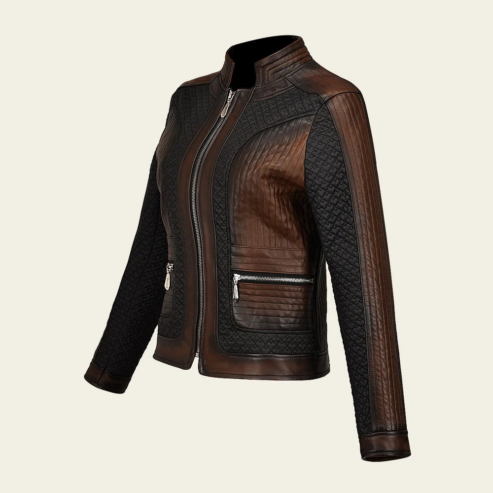 M329COC - Cuadra Chocolate Western Fashion Lambskin Leather Jacket